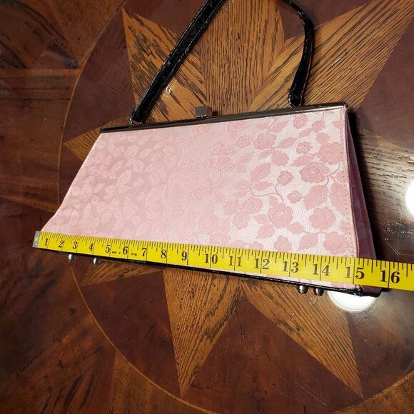 Original Glenda Gies Pink Rose Handbag Purse with Square Latch - Picture 11 of 15
